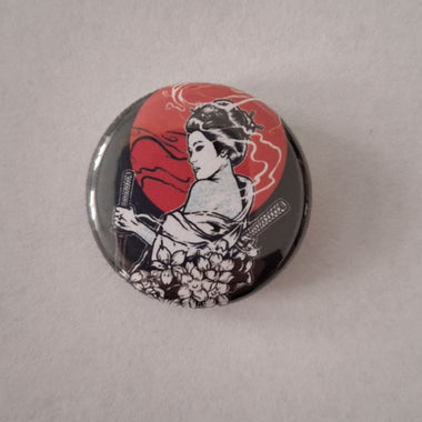 Japan Geisha Button mit Sicherheitsnadel 25mm